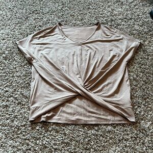 American Eagle Outfitters Taupe Twist Front T-Shirt